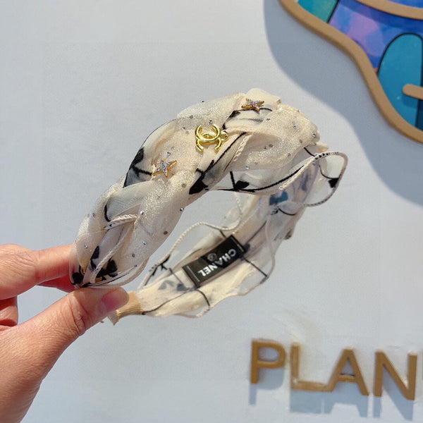 WHITE VOILE FABRIC HAIRBAND 417293