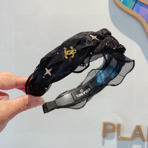 BLACK VOILE FABRIC HAIRBAND 417294