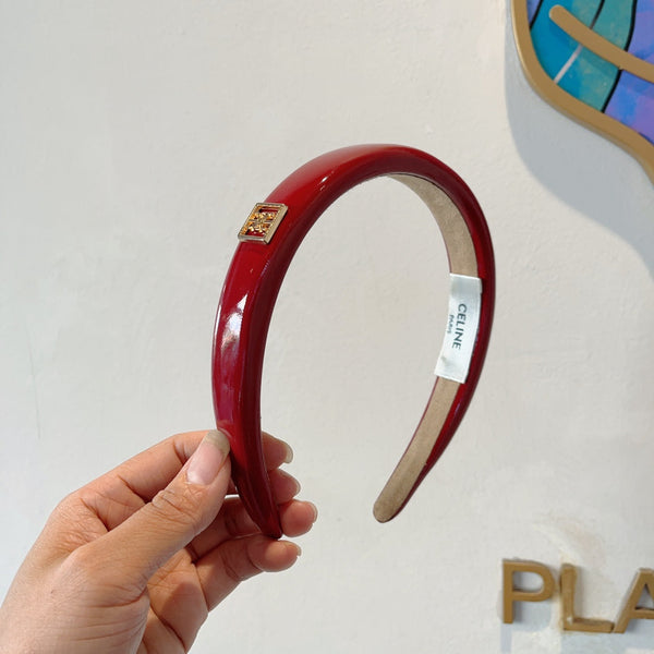CHERRY RED PATENT LAMBSKIN HAIRBAND 425495