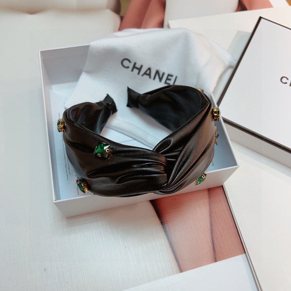 BLACK LAMBSKIN HAIRBAND 427314