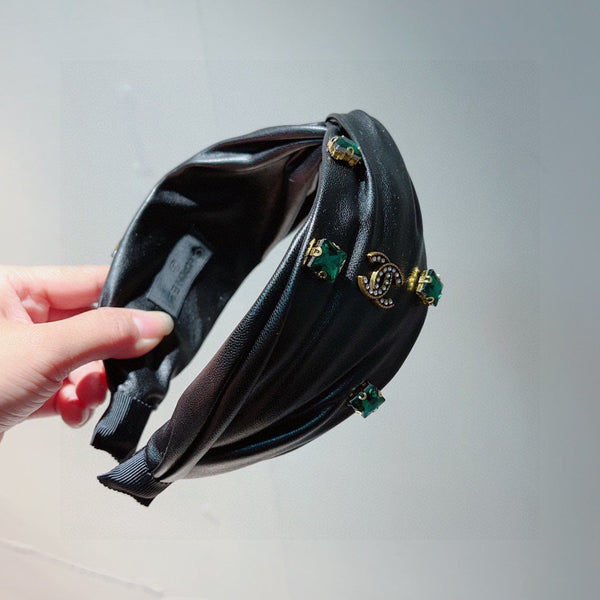 BLACK LAMBSKIN HAIRBAND 427314