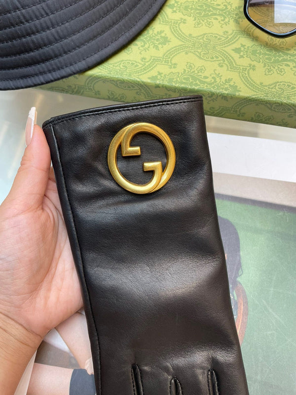 GUANTI IN PELLE DI MONTONE NERA CON FODERA IN CASHMERE 432595