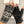 FINGERLESS GLOVES IN BLACK MIX WHITE WOOL TWEED 463847