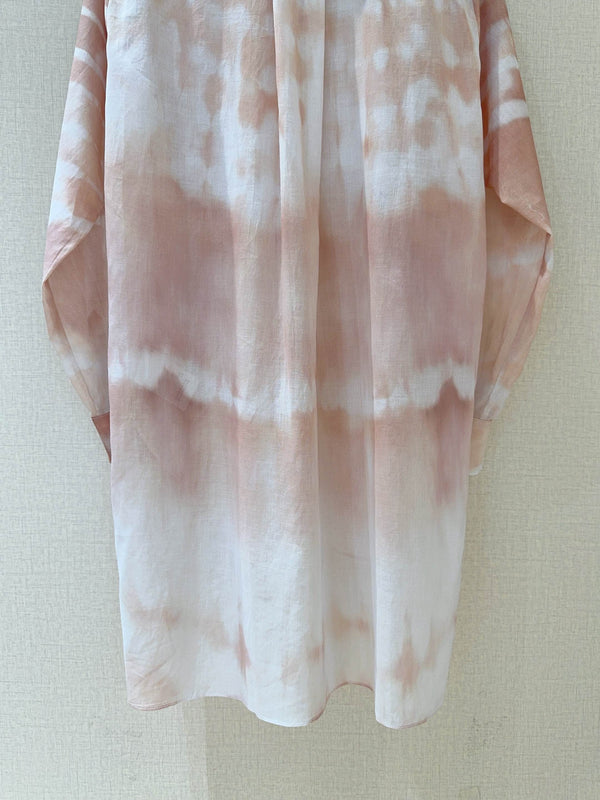 CD Tie-dye Pattern Shirt Pink mix White Cotton