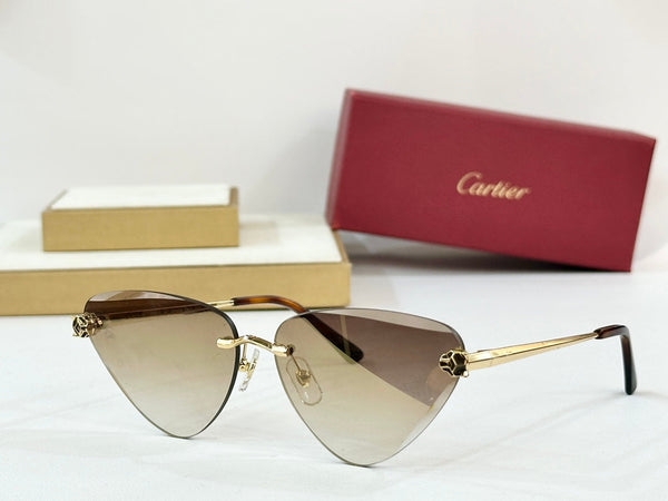 PANTHÈRE RIMLESS TRIANGLE FRAME SUNGLASSES  570457 IN METAL