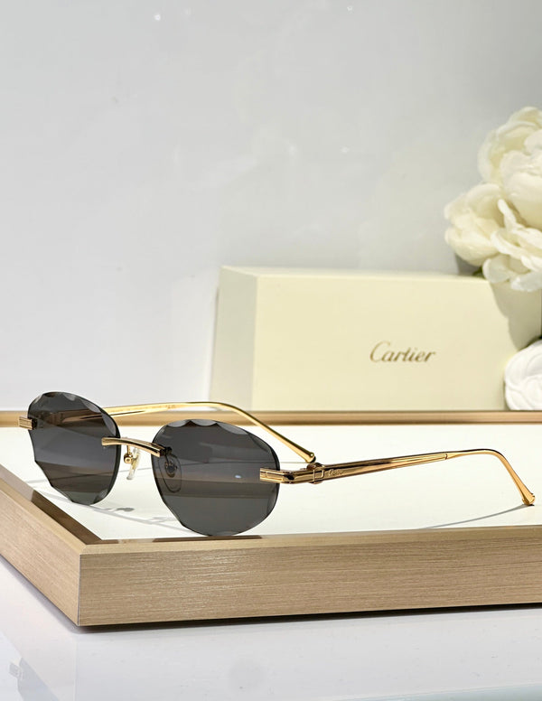 C DE RIMLESS ROUND FRAME SUNGLASSES CT0611S IN METAL