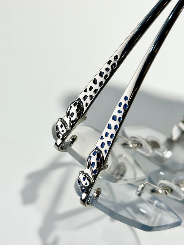 PANTHÈRE RIMLESS GEOMETRIC FRAME SUNGLASSES 580912 IN METAL