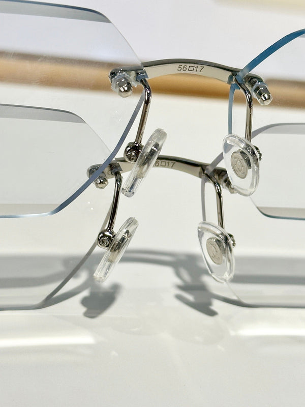 PANTHÈRE RIMLESS GEOMETRIC FRAME SUNGLASSES 580912 IN METAL