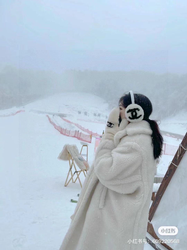 GUANTI IN PELLICCIA DI LAPINO BIANCO E PELLE DI AGNELLO 456404
