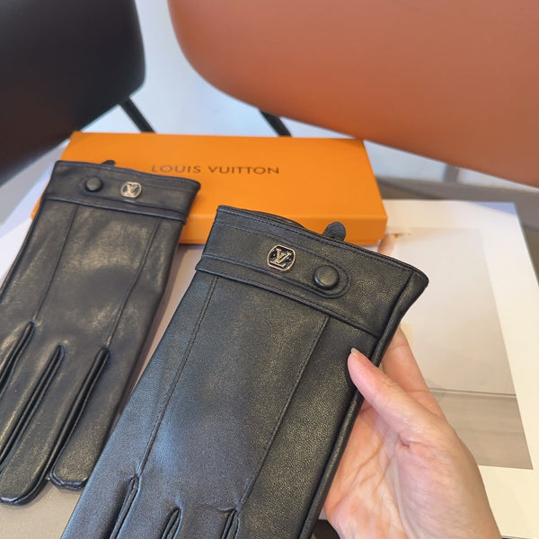 GUANTI LV IN PELLE DI AGNELLO NERA 462318