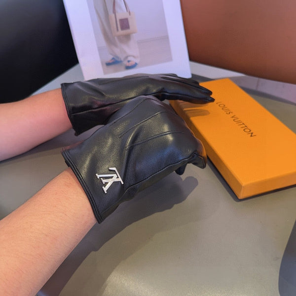 GUANTI LV IN PELLE DI AGNELLO NERA 462373