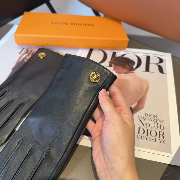 GUANTI LV IN PELLE DI AGNELLO NERA 463910