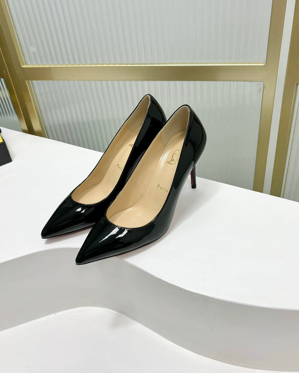 Cl Kate Pump Black Beige Patent Calfskin