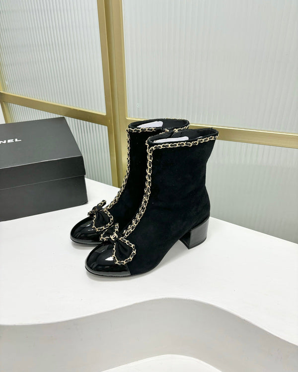 CC Ankle Boot 65 Black Suede Leather Strap