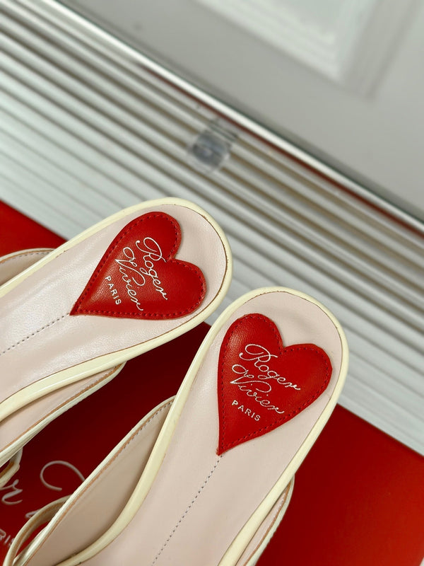 Mary Jane Virgule Mules 55 White Patent Leather