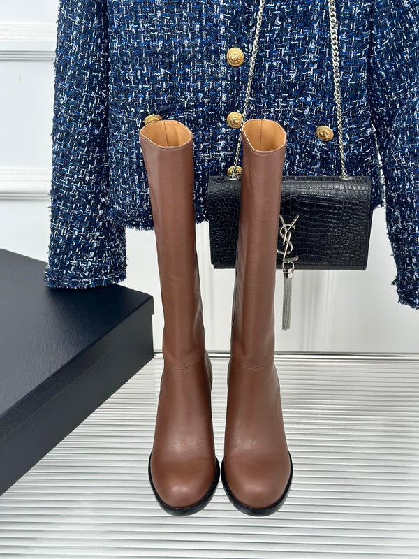 Alaila High Boots In Brown Cowhide 894438