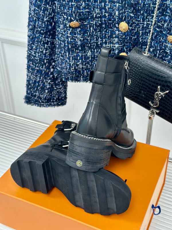 LV Beaubourg Ankle Boot 30mm Black Calfskin