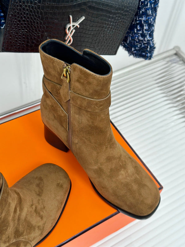 stivaletto jill 60 in pelle di vitello scamosciata marrone