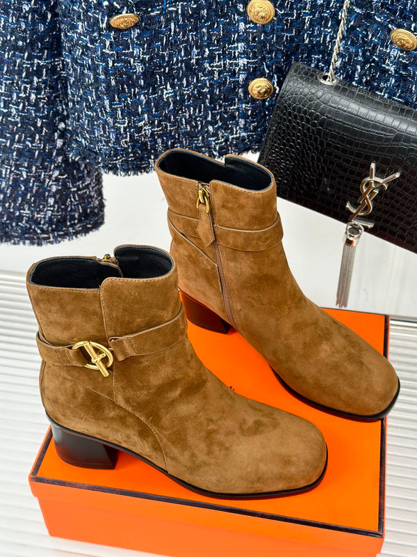 stivaletto jill 60 in pelle di vitello scamosciata marrone