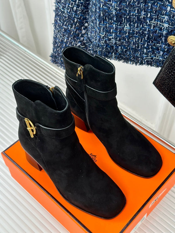 stivaletto jill 60 in pelle di vitello scamosciata nera