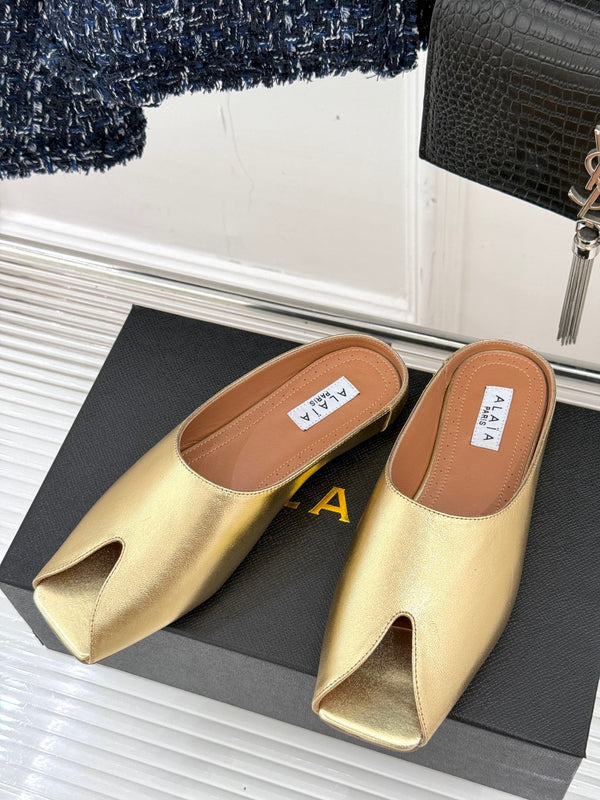 Alaia Slipper Gold Calfskin 293189