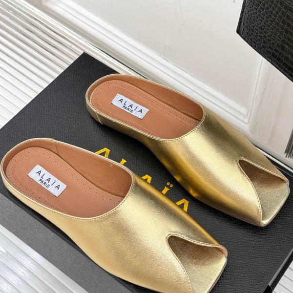 Alaia Slipper Gold Calfskin 293189