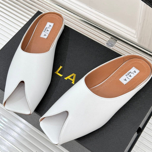 Alaia Slipper White Calfskin 293193