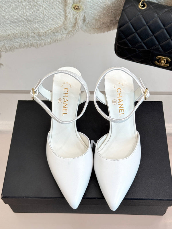 CC 25 Slingback White Lambskin 308651