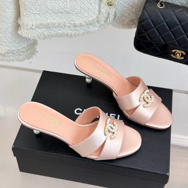 CC 25 Mules Pink Silk Lambskin 308776