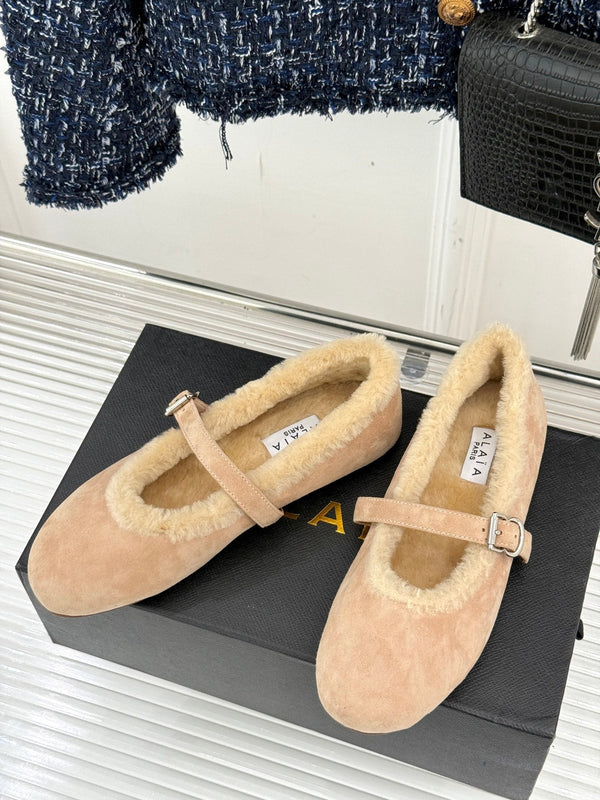 Alaia 25WF Mary Jane light beige suede wool 472220
