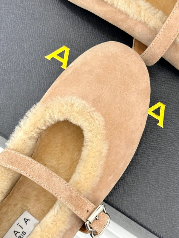 Alaia 25WF Mary Jane light beige suede wool 472220