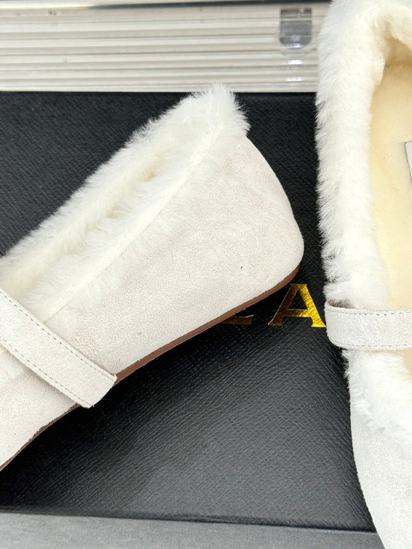 Alaia 25WF Mary Jane white suede wool 472221