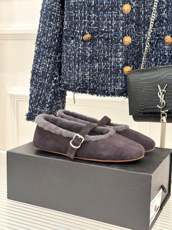 Alaia 25WF Mary Jane charcoal grey suede wool 472222