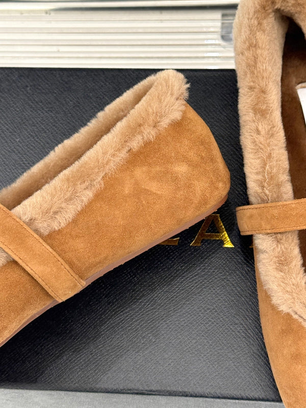 Alaia 25WF Mary Jane caramel brown suede wool 472223