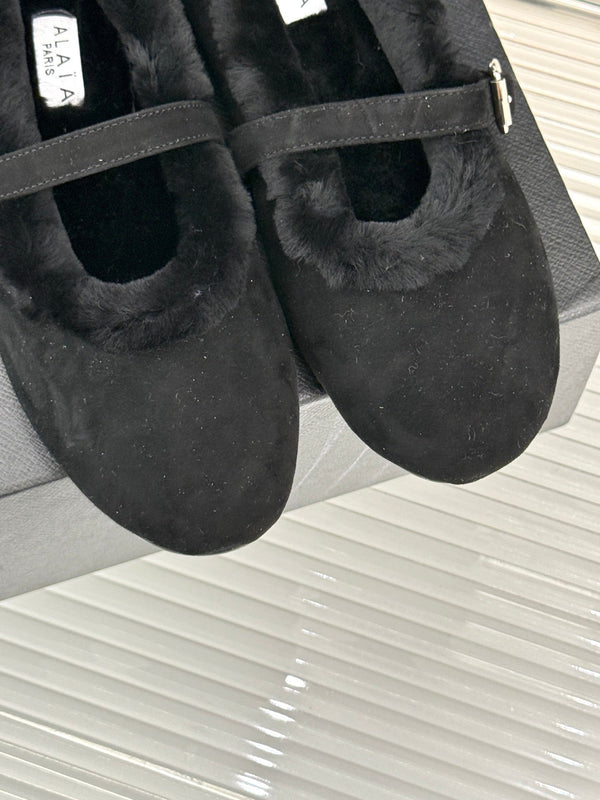 Alaia 25WF Mary Jane black suede wool 472225