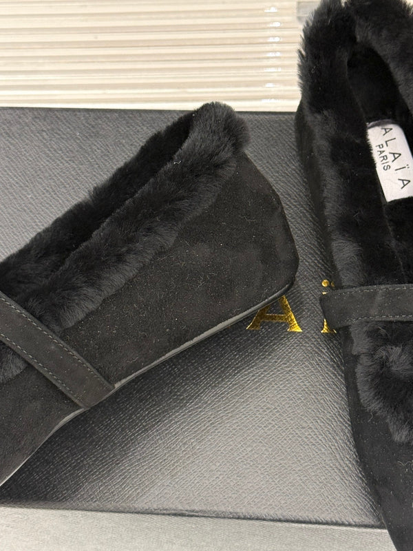 Alaia 25WF Mary Jane black suede wool 472225