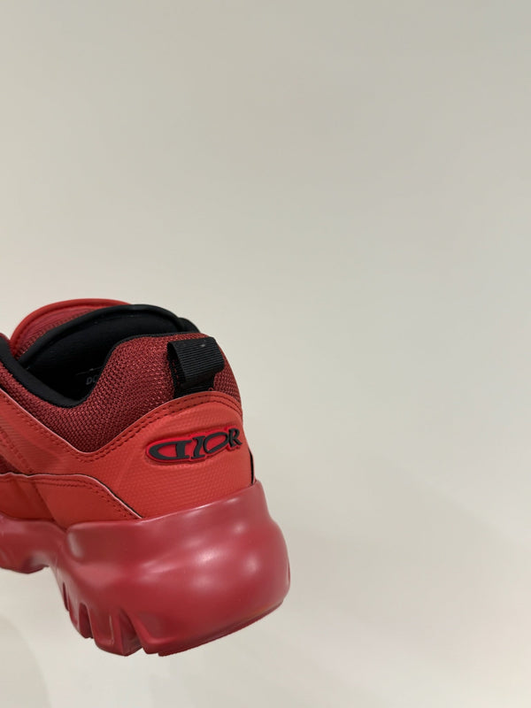 CD Sneaker In Red Mix Burgundy Calfskin And Mesh Fabric 109252