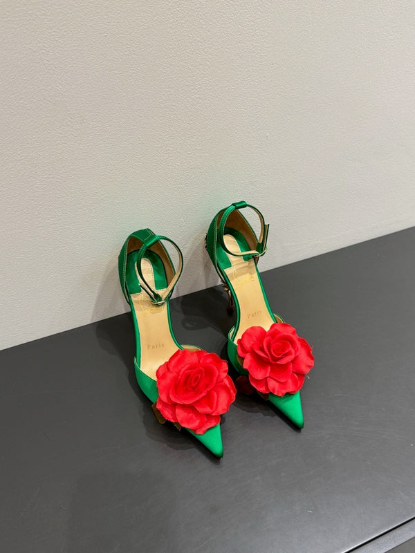 CC 25 Flower Rose Pumps Seta Verde 337165