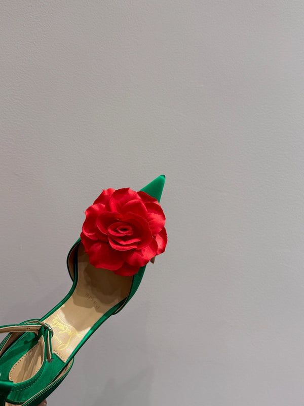 CC 25 Flower Rose Pumps Seta Verde 337165