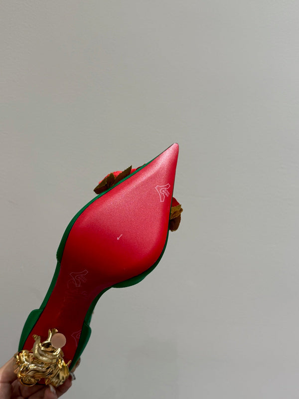 CC 25 Flower Rose Pumps Seta Verde 337165