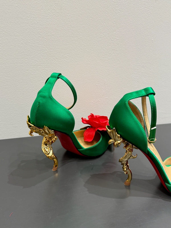 CC 25 Flower Rose Pumps Seta Verde 337165