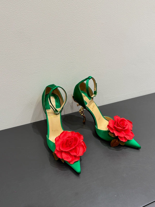 CC 25 Flower Rose Pumps Seta Verde 337165
