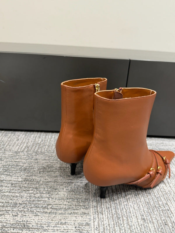 Miu 90 short boots brown cowhide 417982