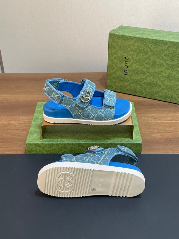 GG  SANDAL WITH DOUBLE G SKY CARO LAMBSKIN