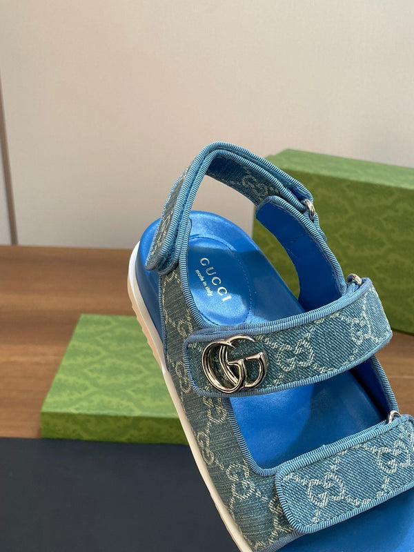 GG  SANDAL WITH DOUBLE G SKY CARO LAMBSKIN