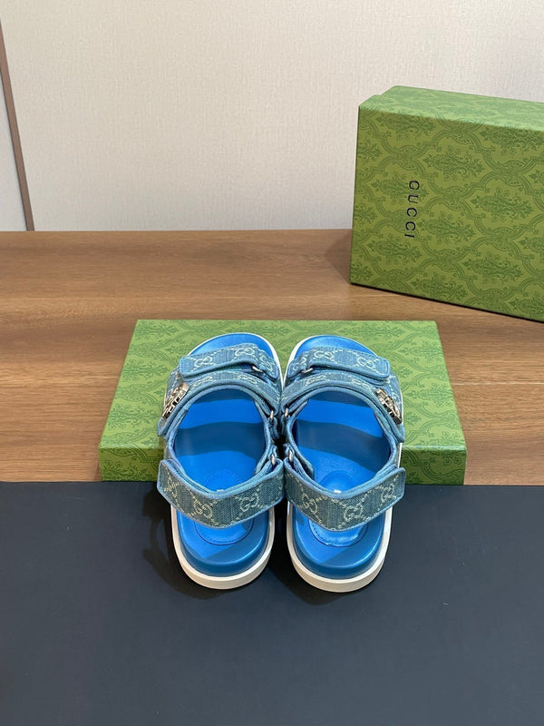 GG  SANDAL WITH DOUBLE G SKY CARO LAMBSKIN