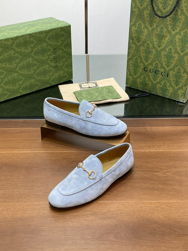 HORSEBIT LOAFER IN LIGHT BLUE SUEDE