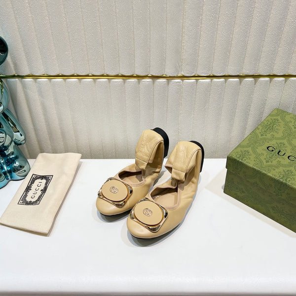 GG BALLET SUPER SLIM BEIGE LAMBSKIN