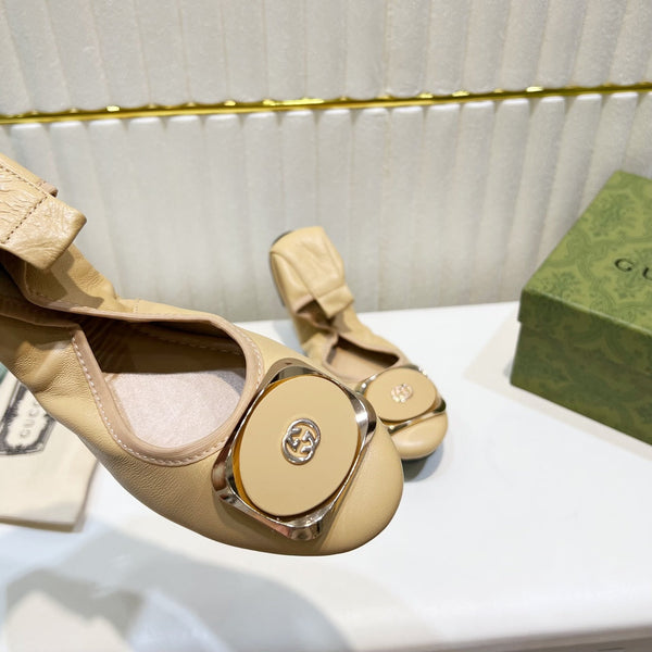 GG BALLET SUPER SLIM BEIGE LAMBSKIN