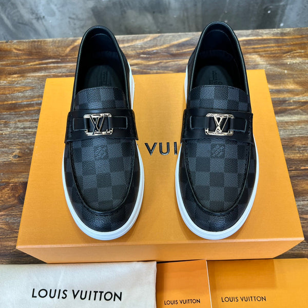 LV LOAFER BLACK DAMIER CANVAS AND CALFSKIN